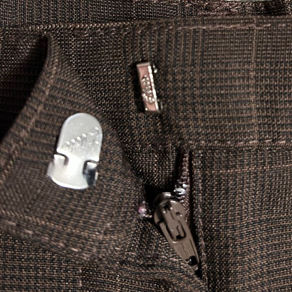 White Stag Brown Plaid Straight Leg Trousers Women's Size 10 PETITE - Picture 4 of 9